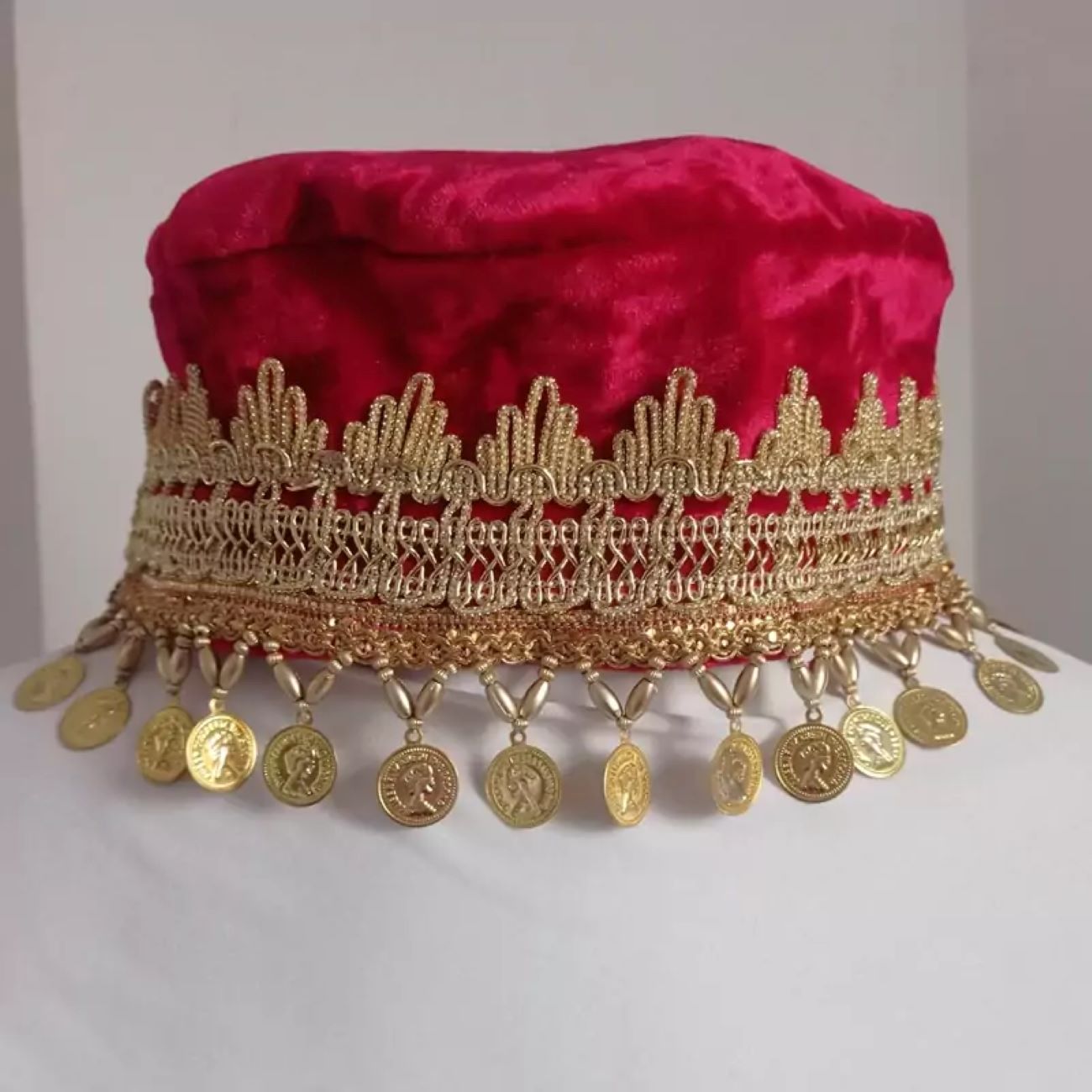 Traditional Women’s and Girls’ Hat with Coin Embroidery