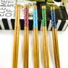 Wooden Chopsticks – Blossom Pattern Made of Bamboo (Set of 2)