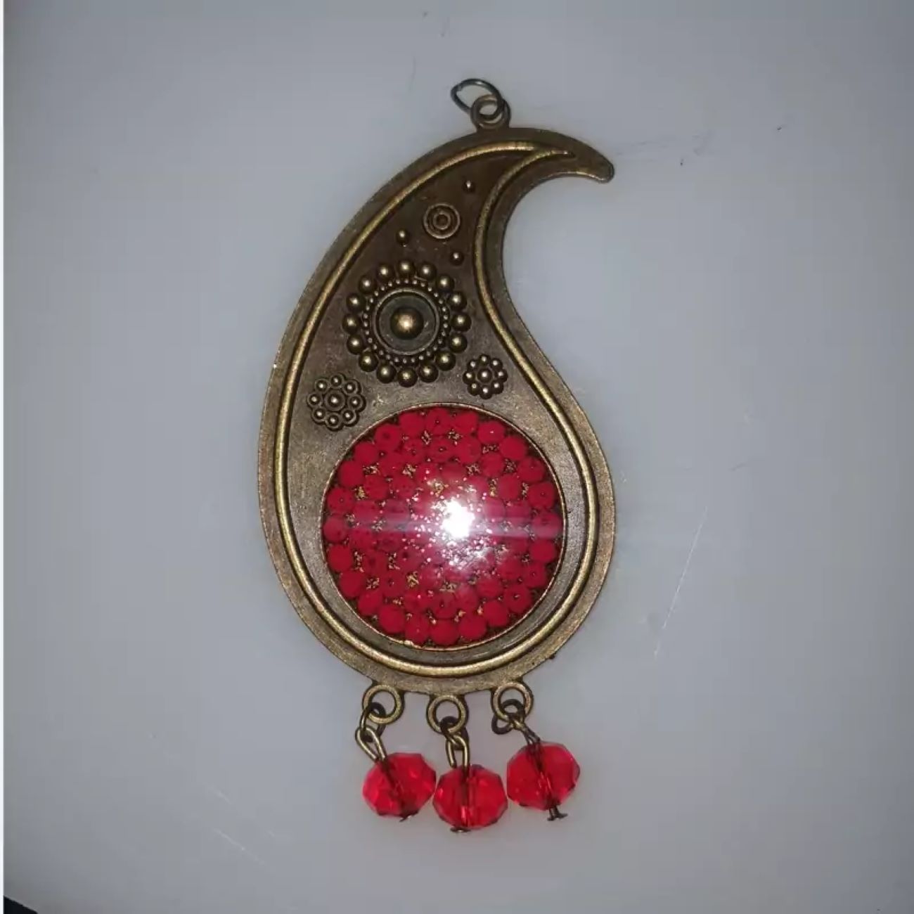 Yalda-Inspired Bronze Necklace with Boteh Jeghe Design