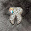 Hand-Embroidered Jewel Brooch in The Shape of Tooth