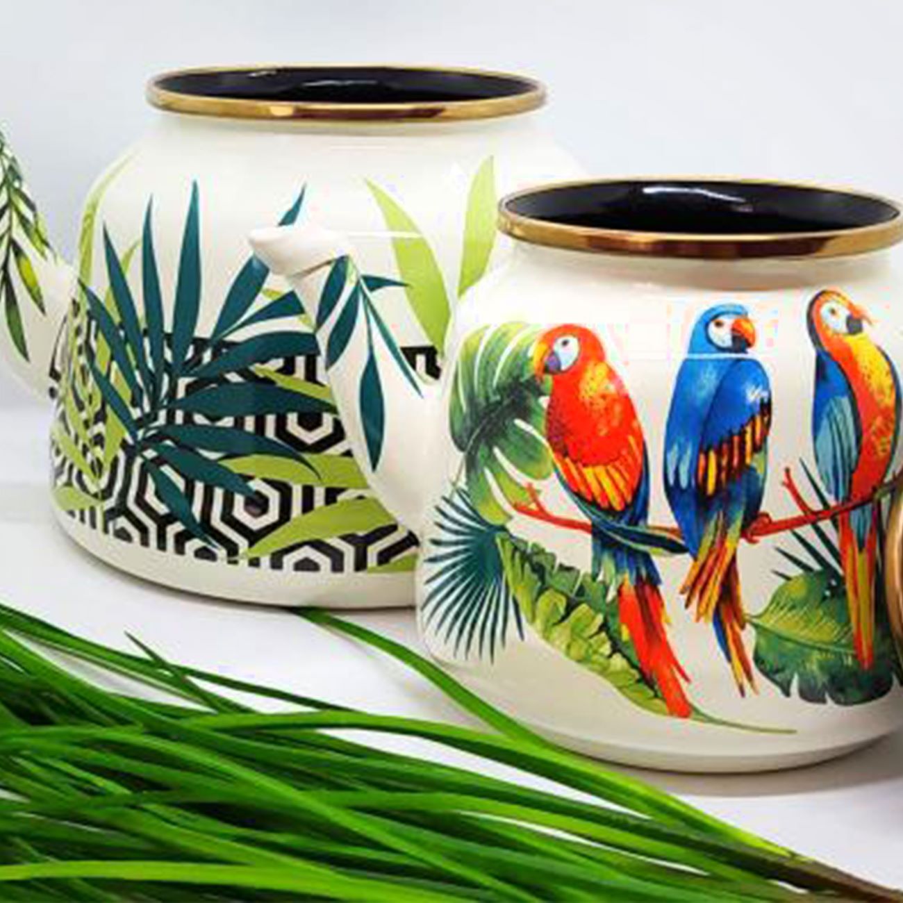 Colorful Enamel Kettle and Teapot Combo – Suitable for Daily Use or Decor