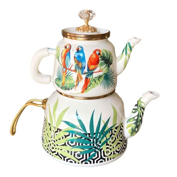 Colorful Enamel Kettle and Teapot Combo – Suitable for Daily Use or Decor