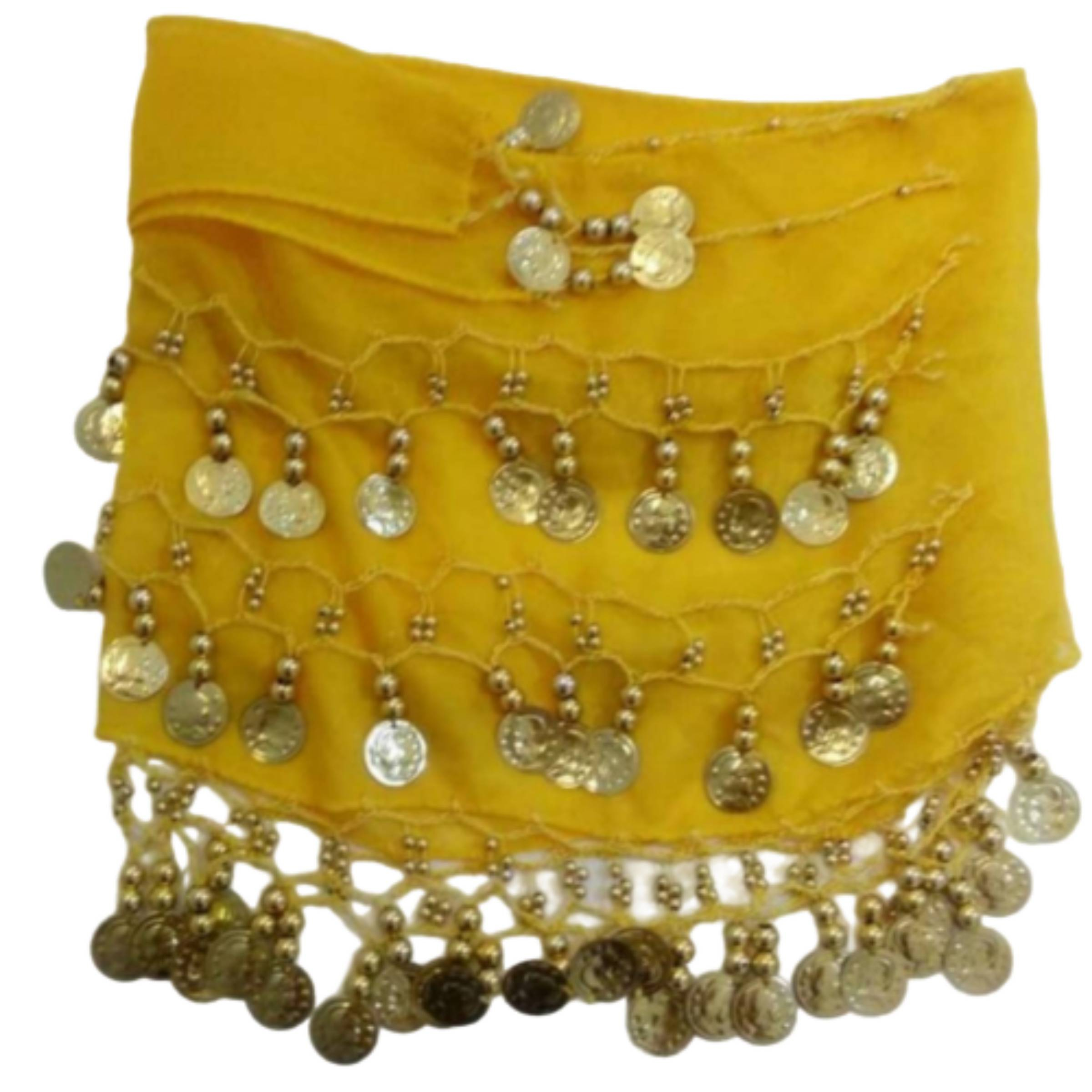 Handmade Belly Dance Hip Scarf with Coins for Women – Sequin & Coin Hip Wrap