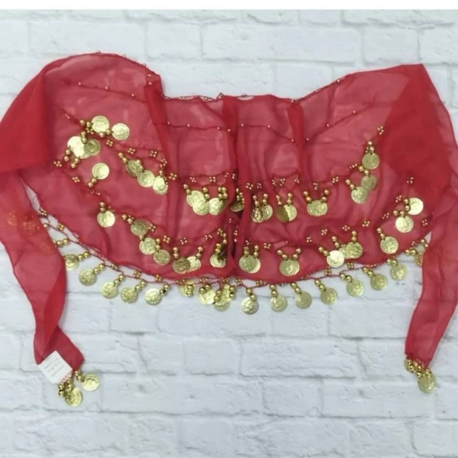 Handmade Belly Dance Hip Scarf with Coins for Women – Sequin & Coin Hip Wrap