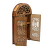 Patiko Key Holder - Traditional Mirror-Embedded Window Design with Shelf & 4 Hooks