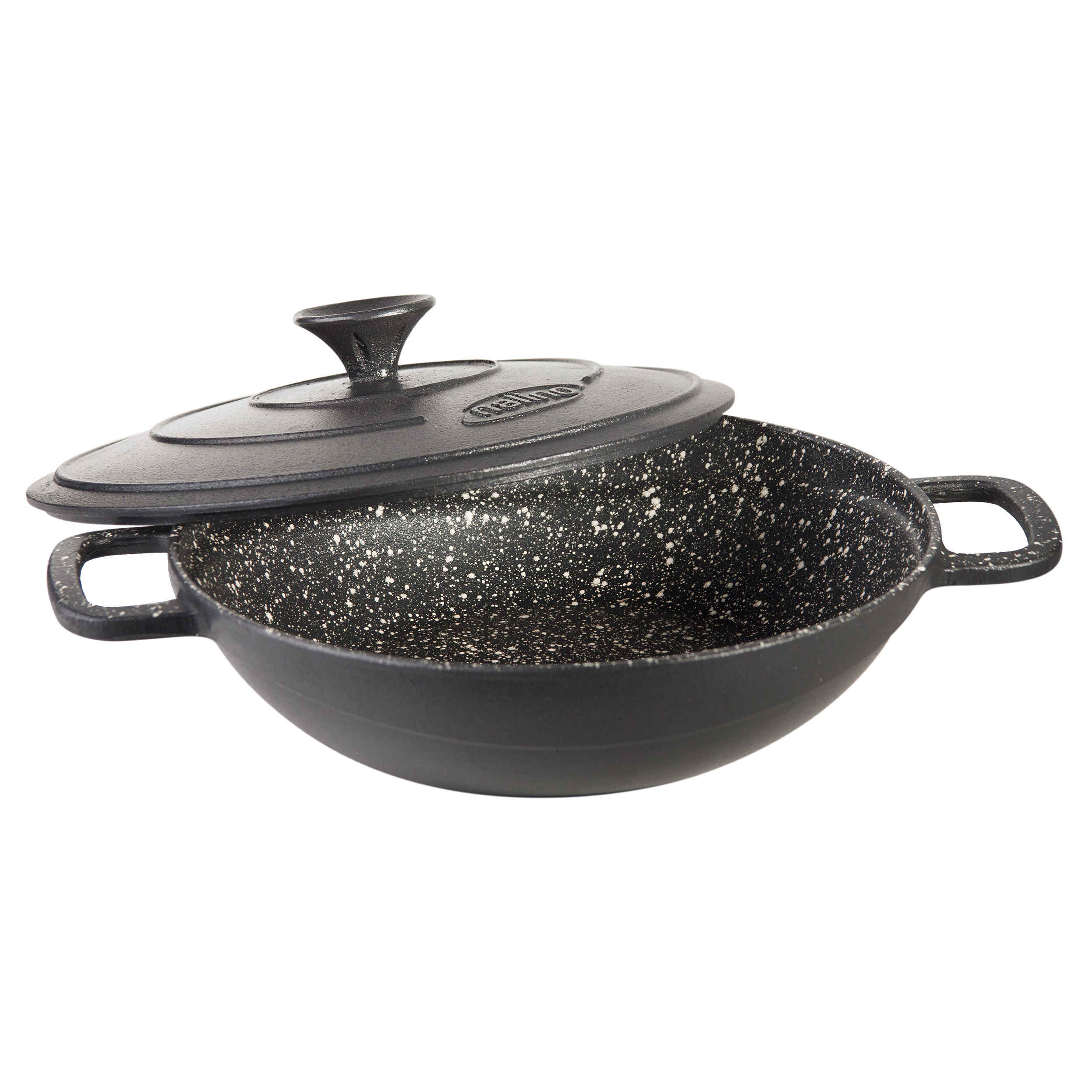 Round Cast Iron Grill Skillet for Camping with Lid