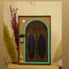 Wooden Wall-Mounted Mirror Key Holder with Traditional Opening Door Design (2)