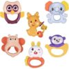 6-Piece Baby Rattle and Teether Set – Animal Design (2)