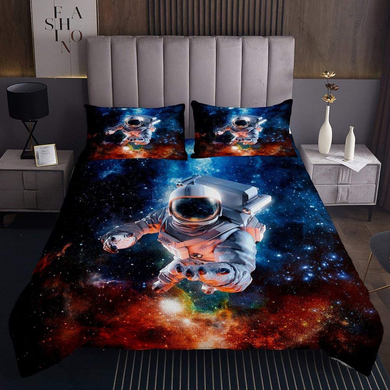 Astronaut-Themed Kids’ Bedding Set – Single Size, 4 Pieces