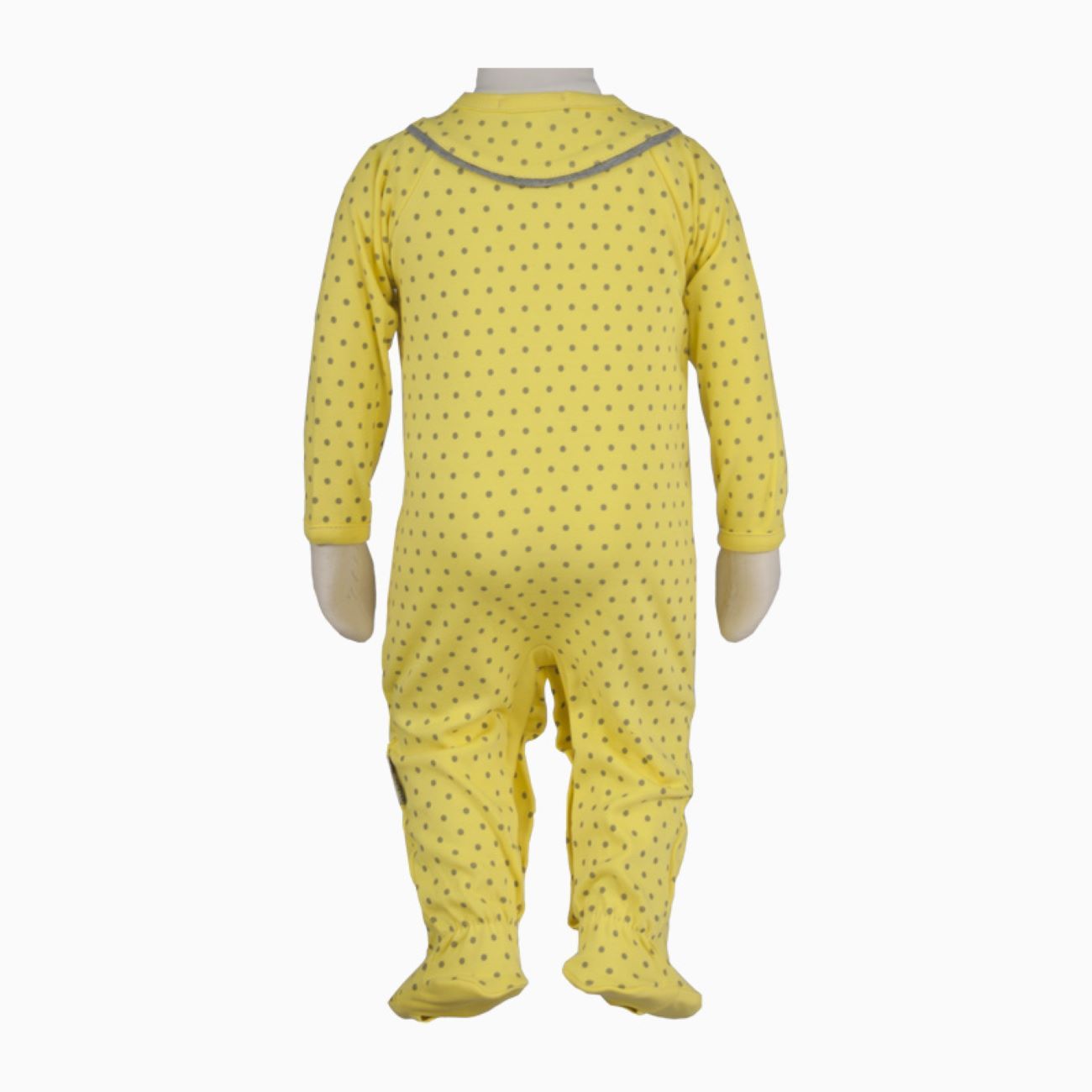 Baby Jumpsuit with Attached Socks & Hat Set, Lemon Yellow Color