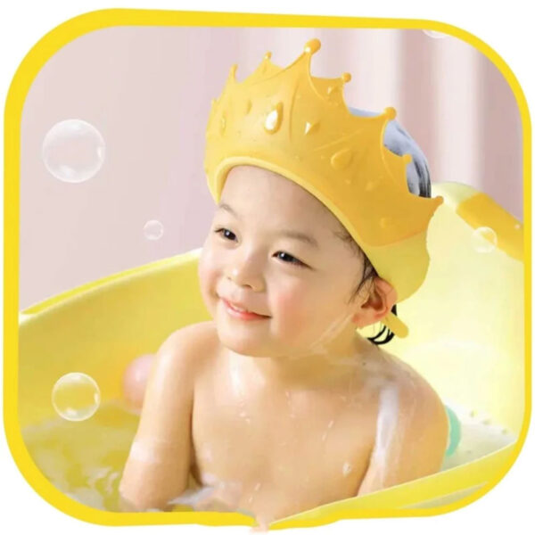 Baby Shower Cap with Cute Crown Design – Silicone Material