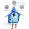Baby Blue Hooded Bath Towel with Astronaut Design - Soft & Comfortable