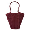 Bohemian Burgundy Raffia Beach Tote Bag – Suitable for Casual & Summer Outfits