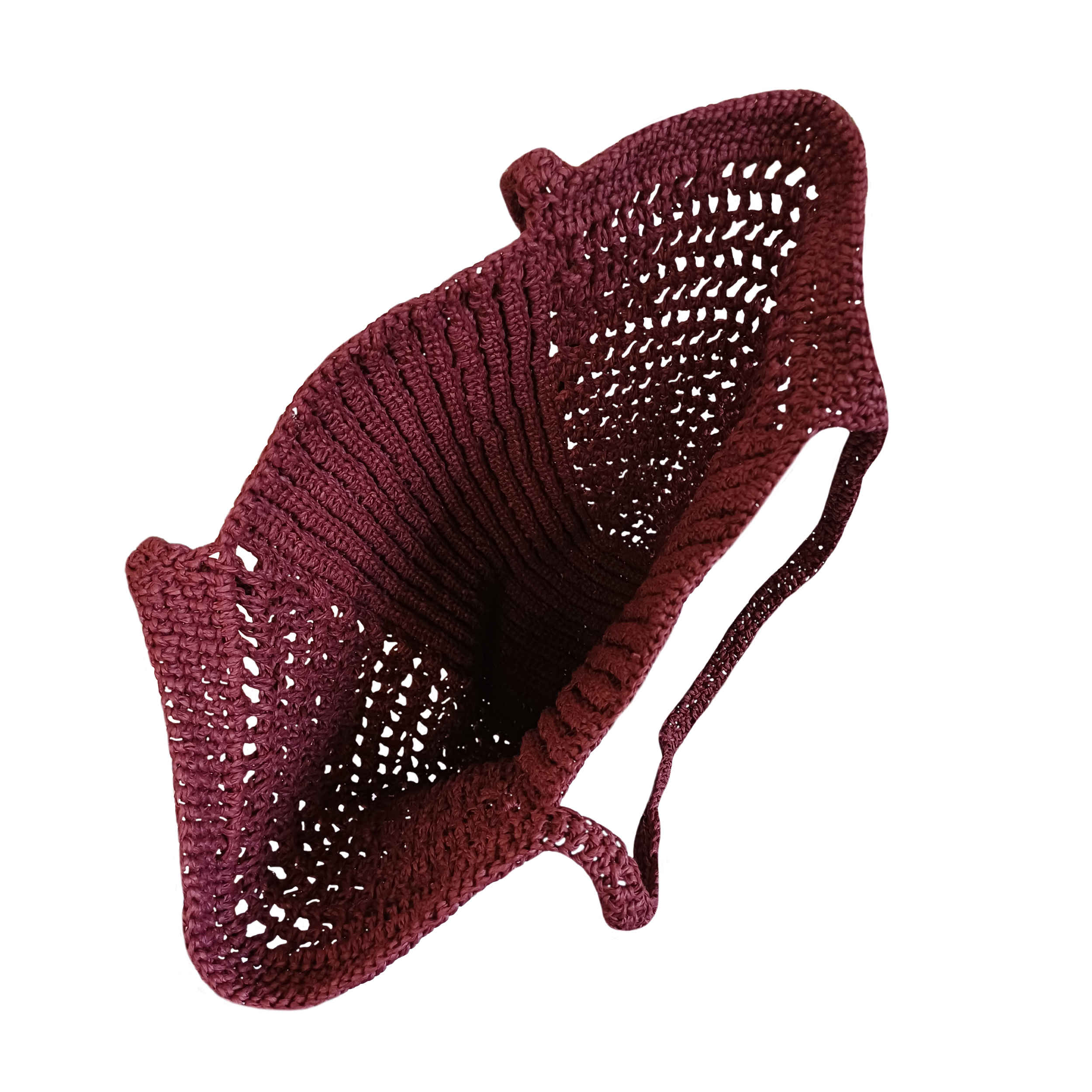 Bohemian Burgundy Raffia Beach Tote Bag – Suitable for Casual & Summer Outfits