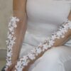 Bridal Gloves With Blossom Design For Wedding And Reception