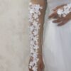 Bridal Gloves With Blossom Design For Wedding And Reception