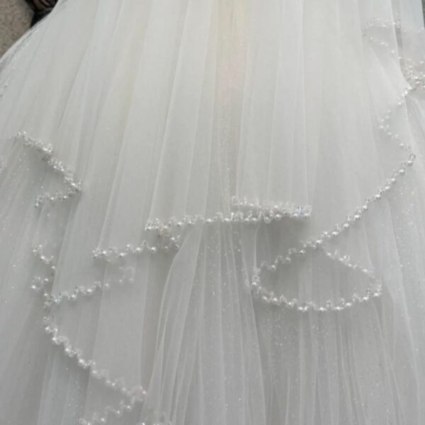Bridal Veil with Pearls for a Glamorous Wedding Day Statement Piece