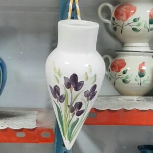 Ceramic Cone Shaped Wall Vase – Floral Pattern (Height 25cm)