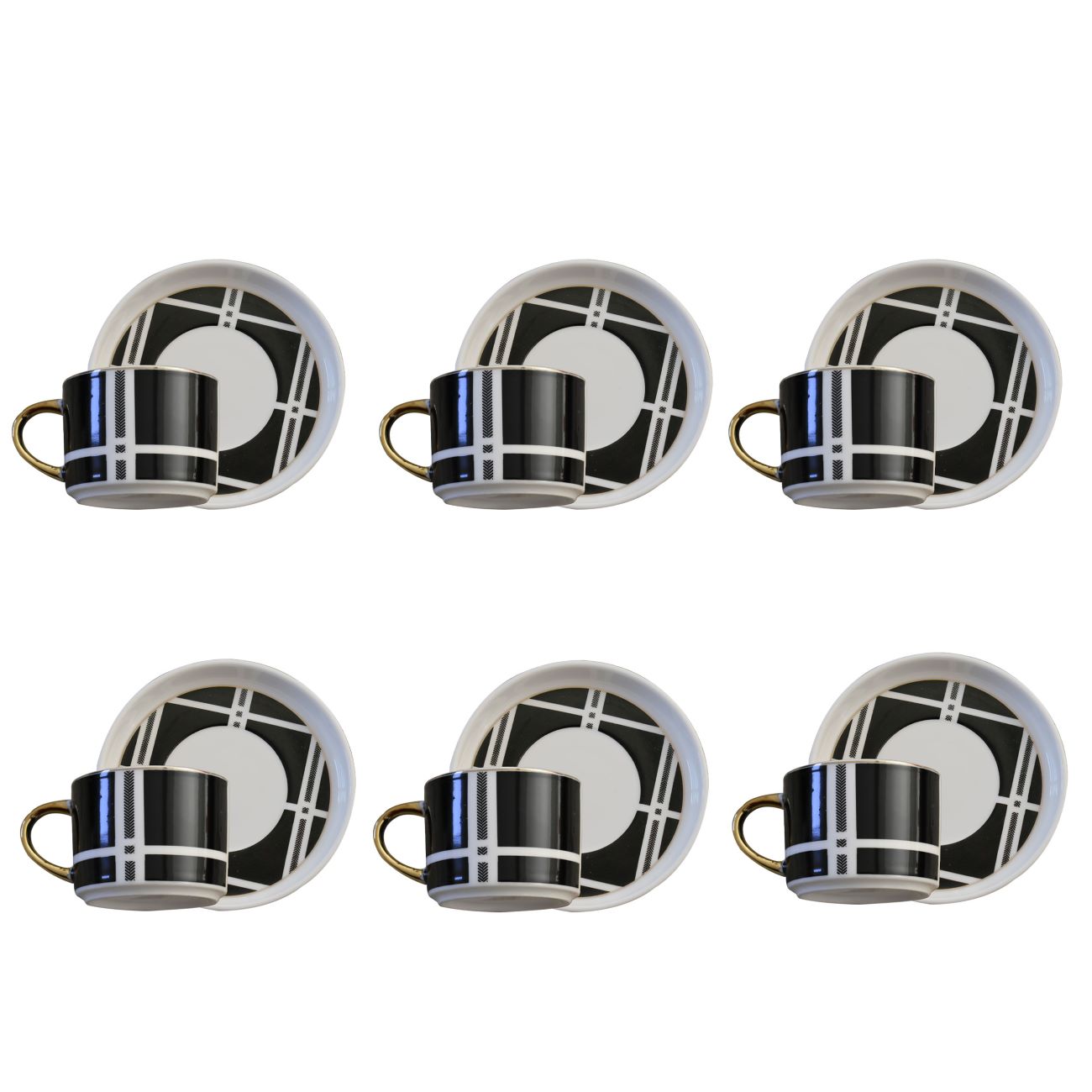 Ceramic Tea Sets for Elegant Tea Time 12 Pcs Include Saucers