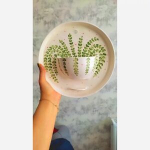 Ceramic Wall-Mounted Planter | Elegant Leaf Pattern Pot