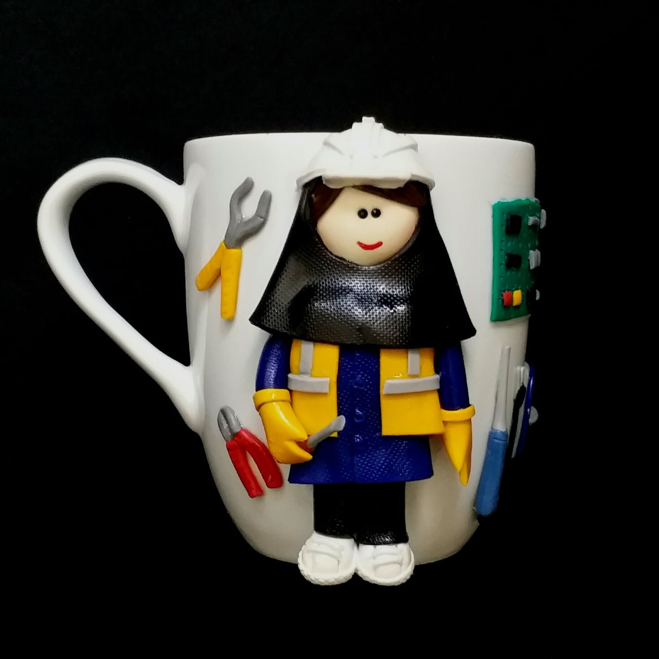 Charming Handmade Ceramic Mug with Motif Detail Engineer