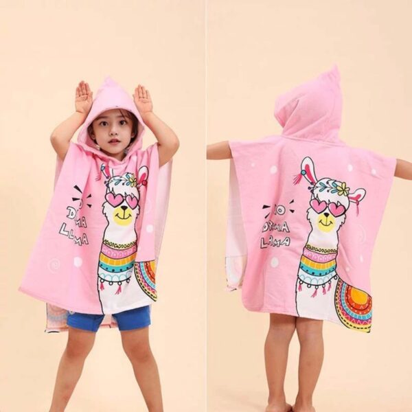 Children’s Pink Hooded Poncho Towel – Perfect for Bath Time & Swimming Days