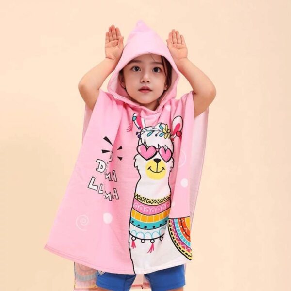 Children’s Pink Hooded Poncho Towel – Perfect for Bath Time & Swimming Days