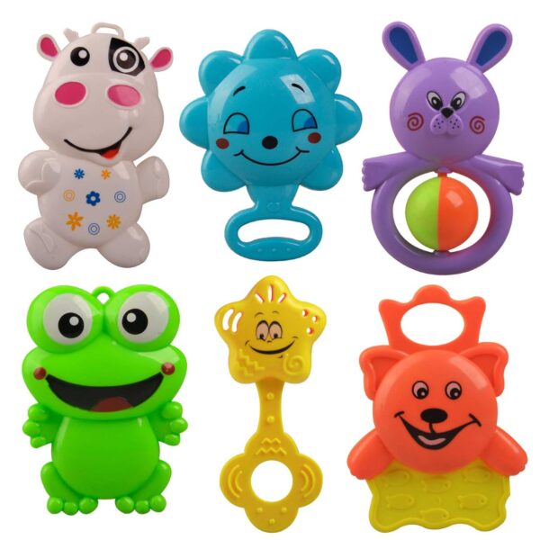 Colorful Baby Rattle Animal Design – Fun Sounds for Tiny Hands 6 Pcs