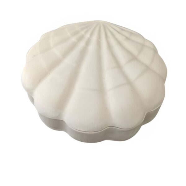 Concrete Seashell-Design Jewelry Box With Lid for Rings, Earrings, and Small Accessories