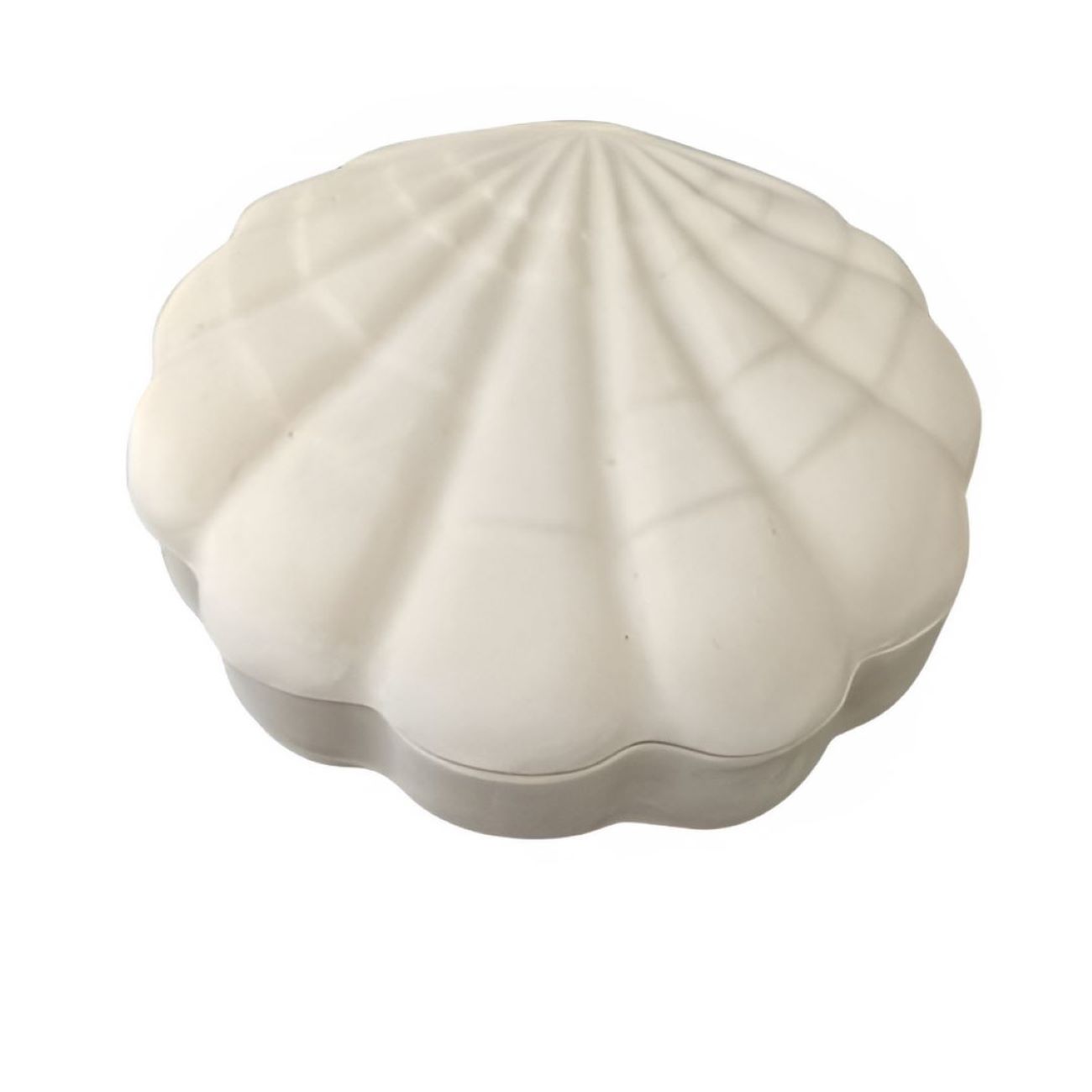 Concrete Seashell-Design Jewelry Box With Lid for Rings, Earrings, and Small Accessories