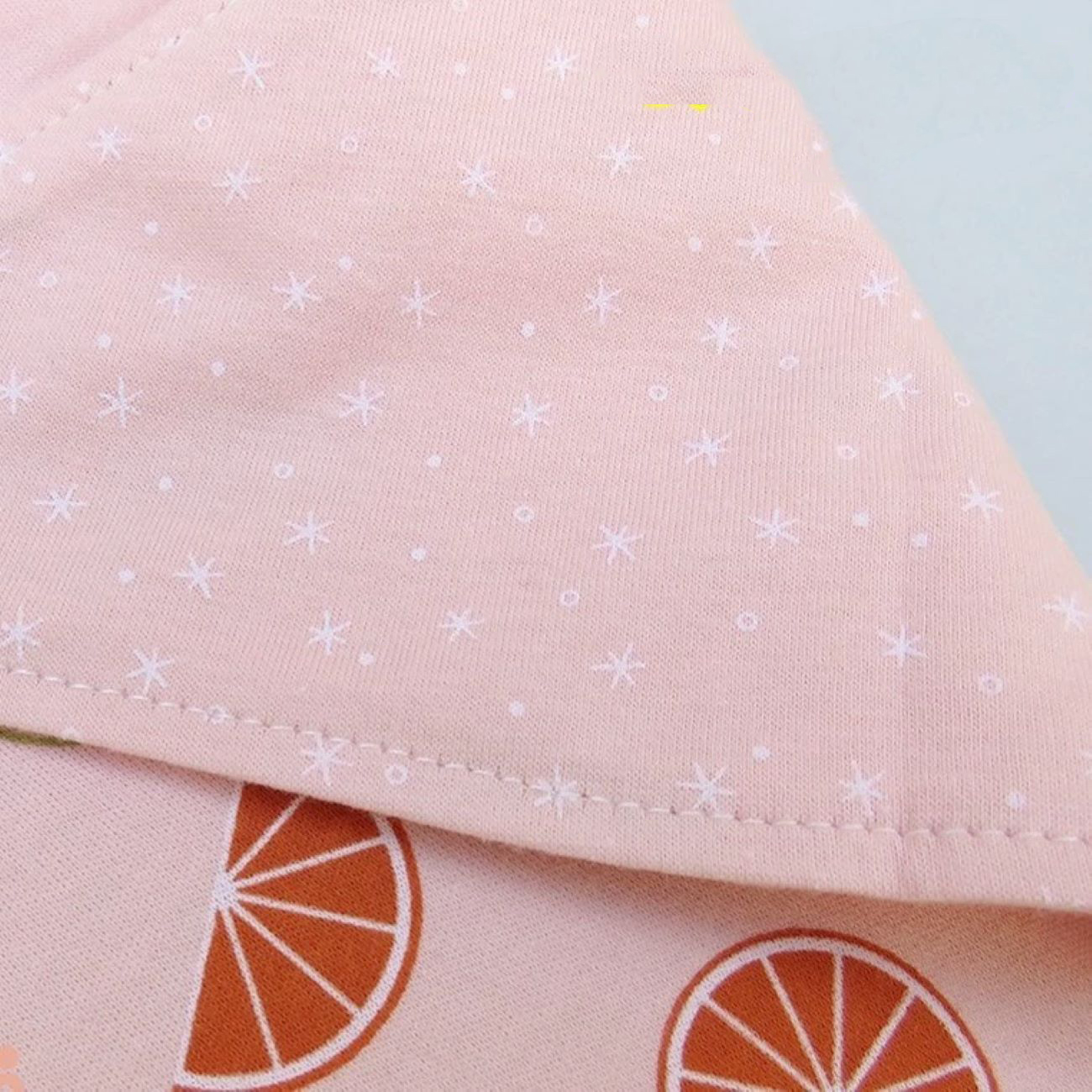 Cotton Baby and Toddler Bib and Neck Scarf — Pink Orange Design