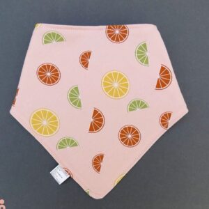 Cotton Baby and Toddler Bib and Neck Scarf — Pink Orange Design