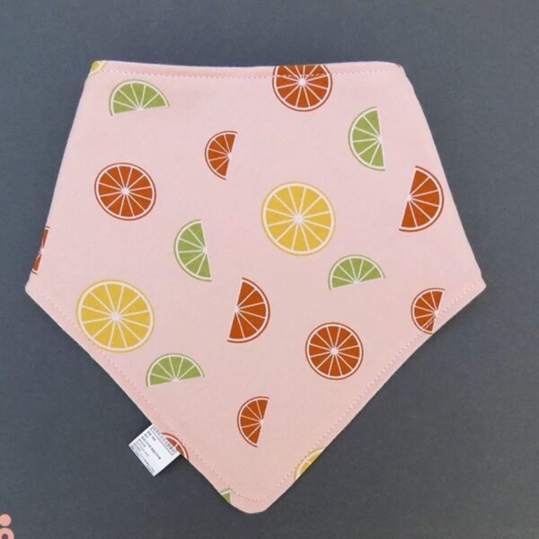Cotton Baby and Toddler Bib and Neck Scarf — Pink Orange Design