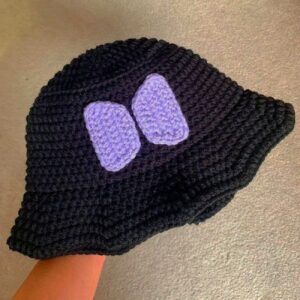 Cozy Crochet Bucket Hat with Cheerful Bow Pattern – Suitable for Fashion-Forward Looks
