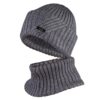Cozy Knitted Hat and Ring Scarf Set with Plush Fur Lining