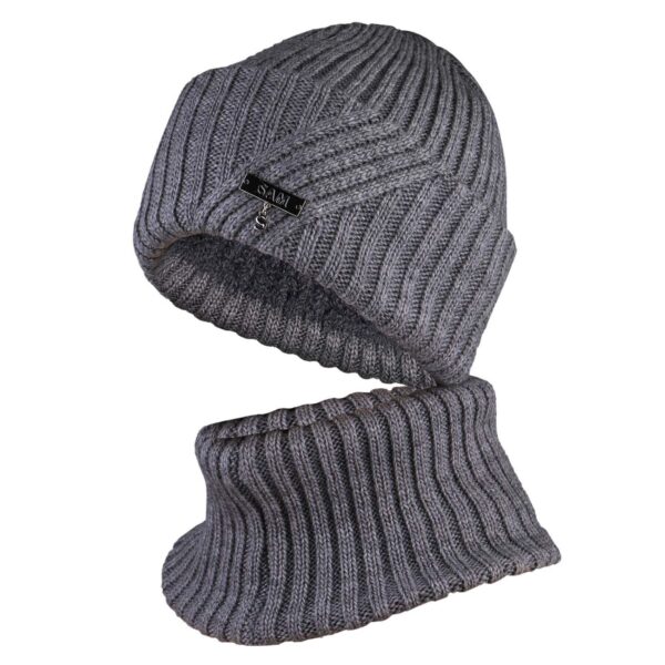 Cozy Knitted Hat and Ring Scarf Set with Plush Fur Lining