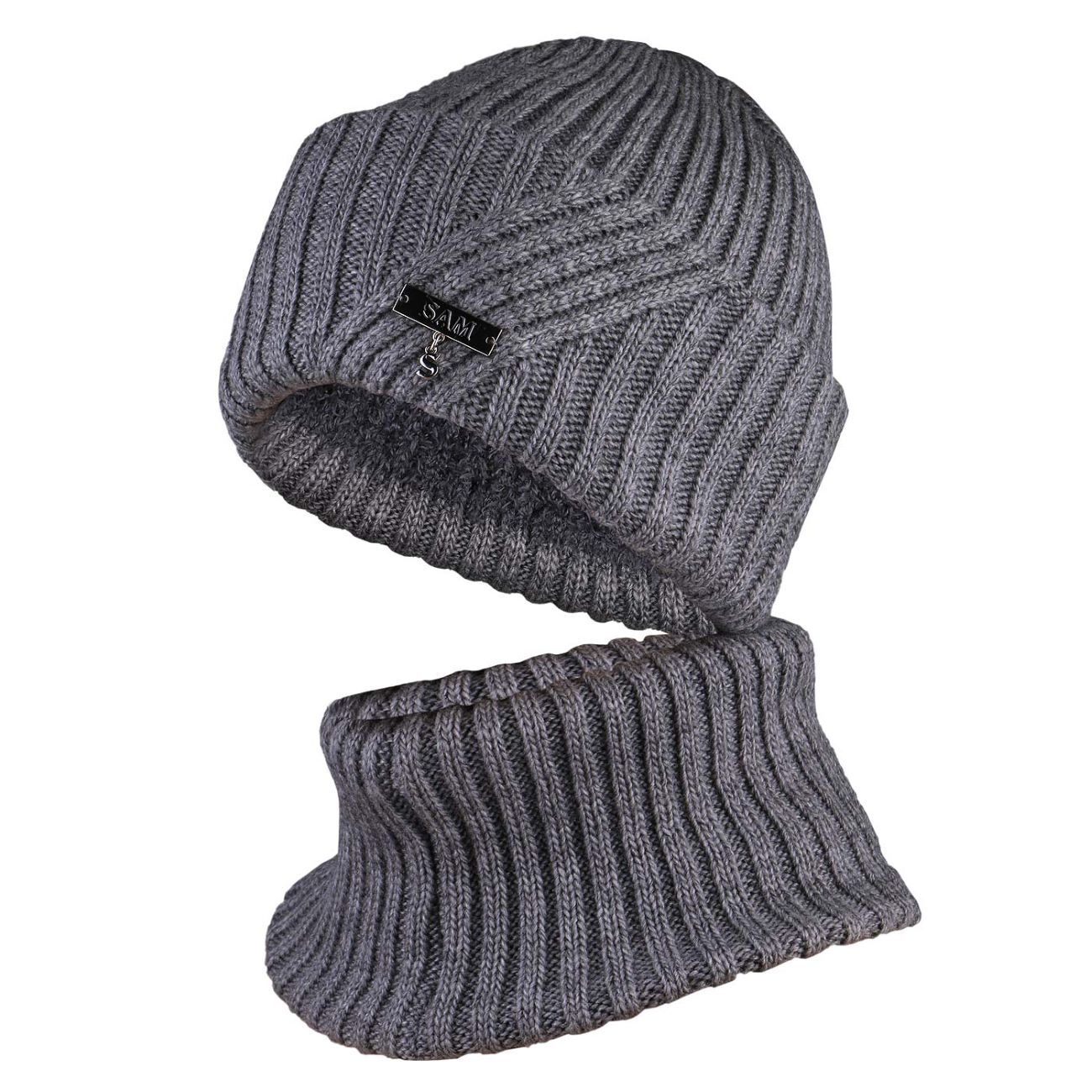 Cozy Knitted Hat and Ring Scarf Set with Plush Fur Lining