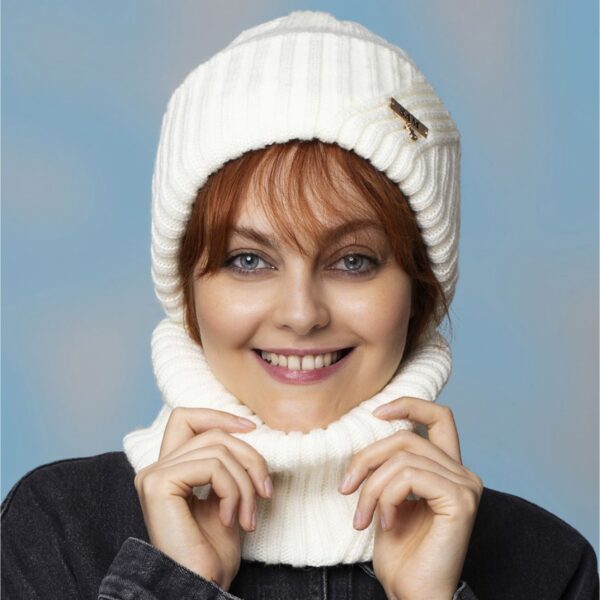Cozy Knitted Hat and Ring Scarf Set with Plush Fur Lining
