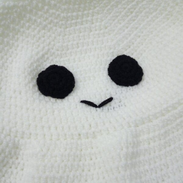 Cute Smiling Ghost Design Handmade Crochet Bucket Hat
