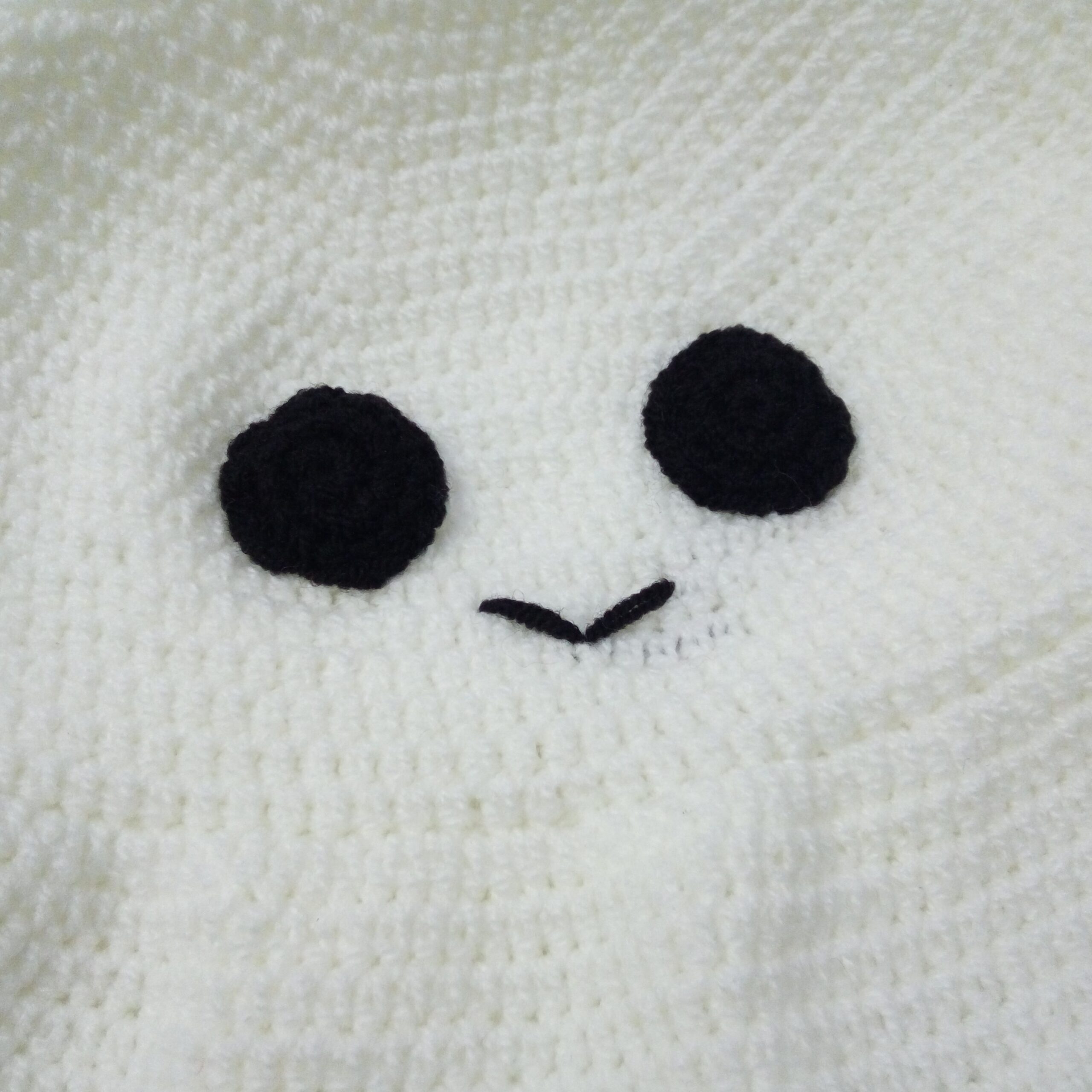 Cute Smiling Ghost Design Handmade Crochet Bucket Hat