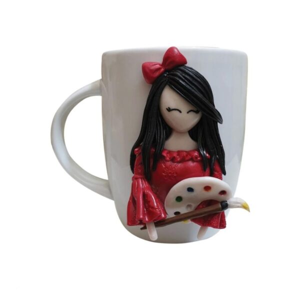 Decorative Ceramic Mug with Unique Pattern for Artistic Girls