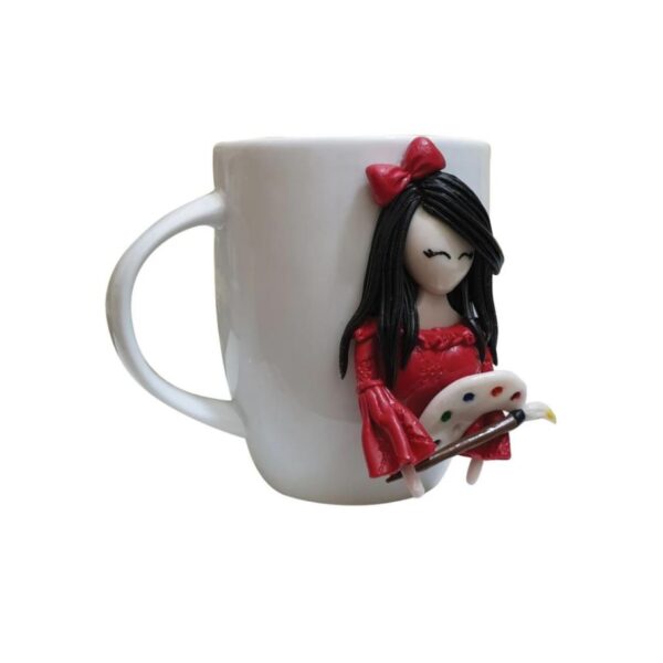 Decorative Ceramic Mug with Unique Pattern for Artistic Girls
