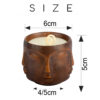 Decorative Wooden Jar Candle, Long-Lasting & Rustic Style with Face Design