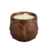 Decorative Wooden Jar Candle, Long-Lasting & Rustic Style with Face Design