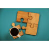 Eco-Friendly Jigsaw Puzzle Coaster Set with Stand – Suitable for Dining & Coffee Tables (5x)