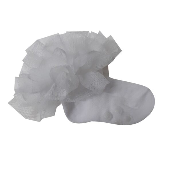 Elegant Baby Socks with Pouf Ruffle and Lace Accents