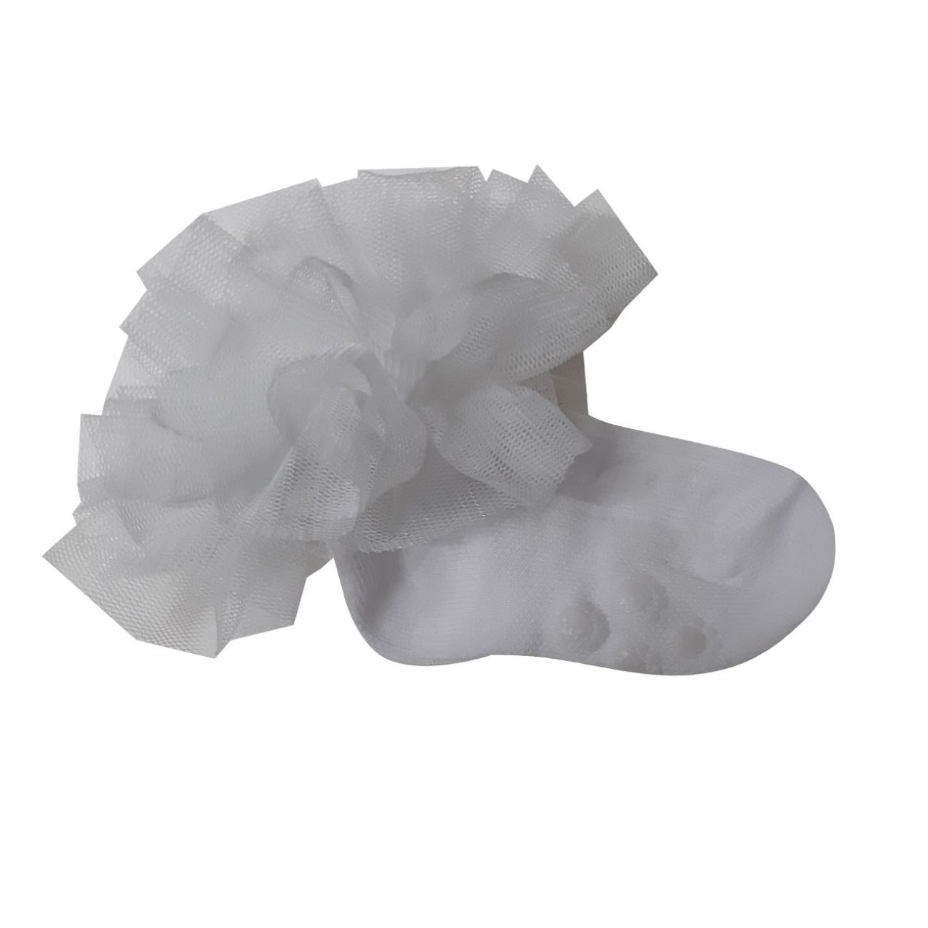 Elegant Baby Socks with Pouf Ruffle and Lace Accents