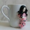 Elegant Ceramic Coffee Mug with Pregnant Woman Themed Artwork