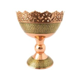 Elegant Copper and Khatam Kari Nut Bowl | Handcrafted Decorative Serving Dish