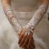 Elegant Embellished Fingerless Bridal Gloves For Weddings And Special Occasions